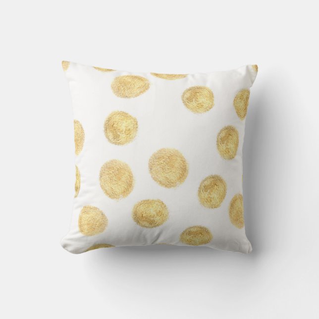 Golden Polka Dot Hand plockade Kudde (Framsida)