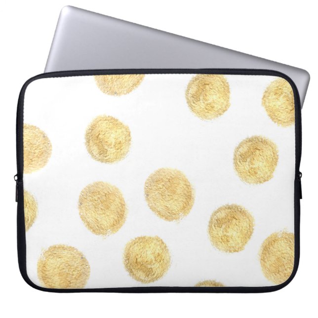 Golden Polka Dot Hand plockade Laptop Fodral (Framsidan)