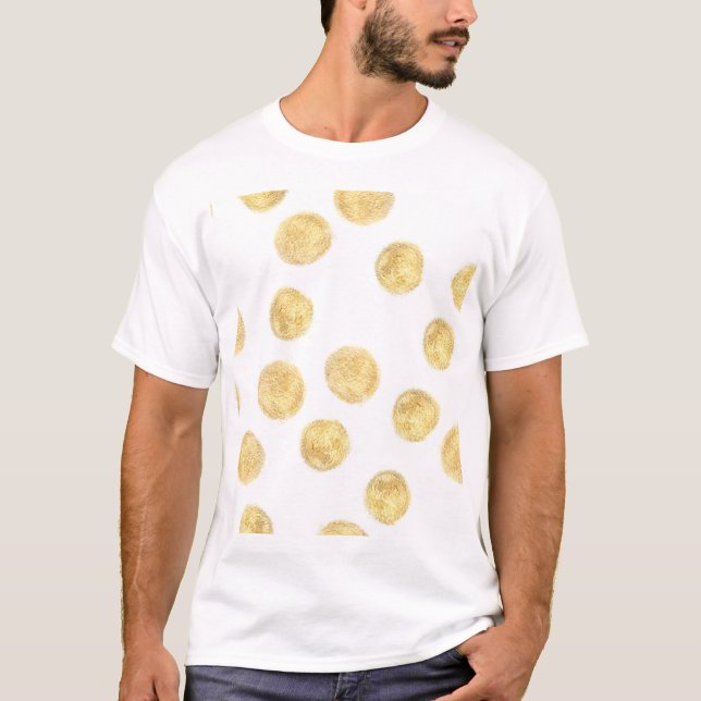 Golden Polka Dot Hand plockade T Shirt (Framsida)