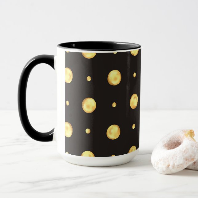 Golden Polka Dot Two-Tone Mug, 15 oz Mugg (Med munk)