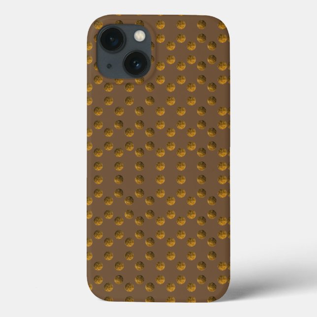 Golden Polka dots Brown iPhone 6/6s, Tuff Xtreme (Baksida)