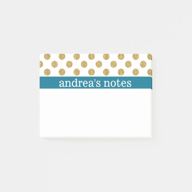 Golden Polka dots med Blue Post-it Block (Framsida)