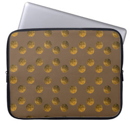 Golden Polka dots Neoprene Laptop sleeve 15 tum