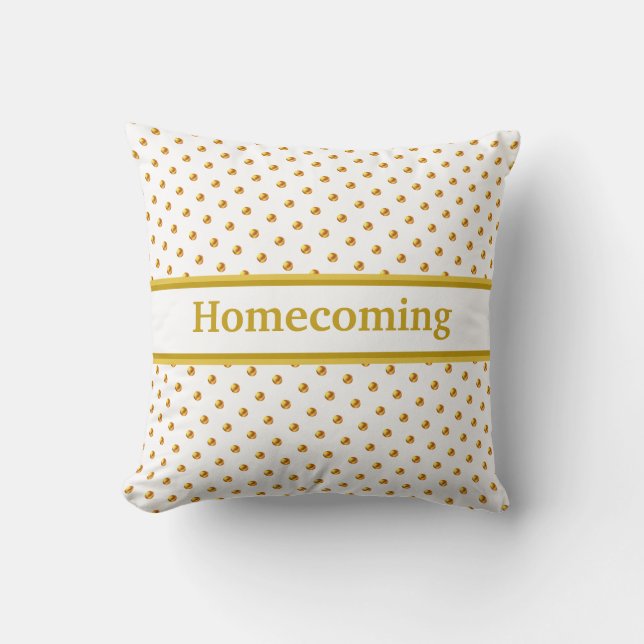 Golden Polka dots on White Kudde (Framsida)