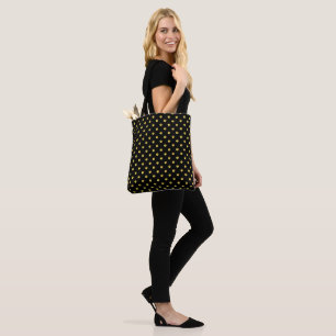 Golden Polka dots på Black Tygkasse