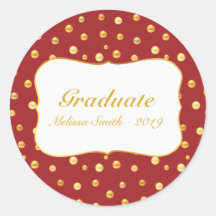 Golden Polka dots Student Sticker