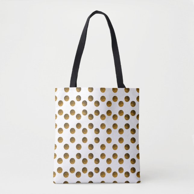Golden polka dots tocksäck tygkasse (Framsida)