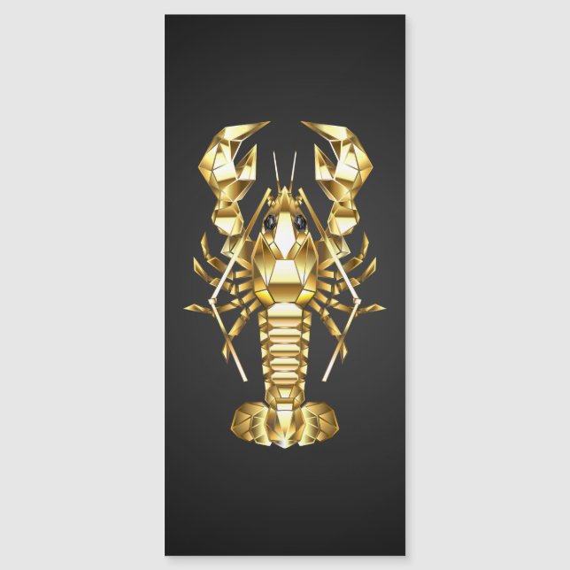 Golden polygonlobster kräftor på svart (Framsida)
