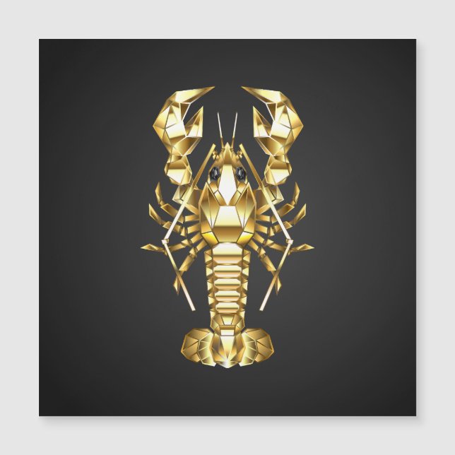 Golden polygonlobster kräftor på svart (Framsida)