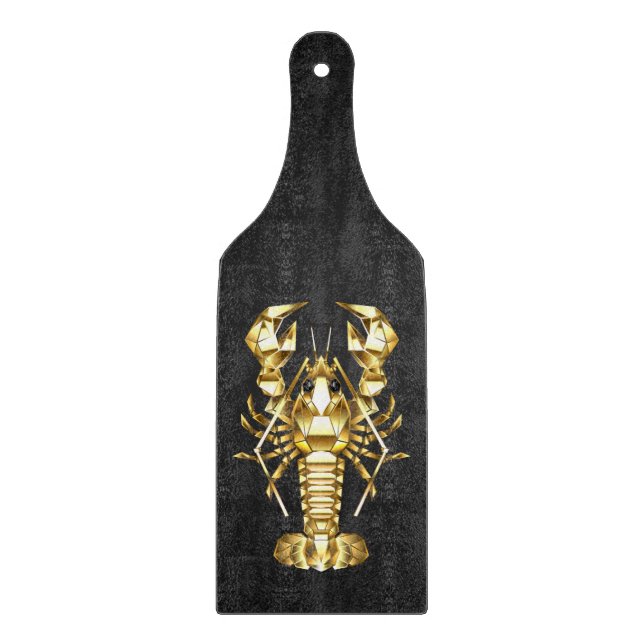 Golden polygonlobster kräftor på svart (Framsidan)