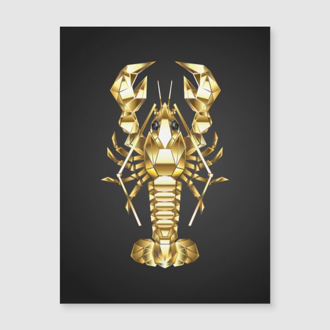 Golden polygonlobster kräftor på svart (Framsida)