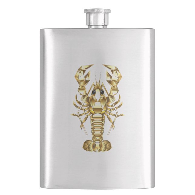 Golden polygonlobster kräftor på svart fickplunta (Framsidan)