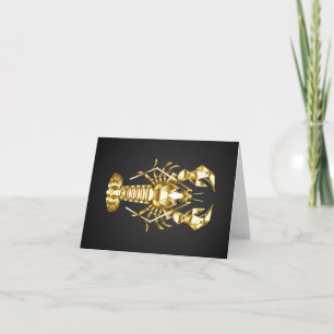 Golden polygonlobster kräftor på svart helgkort