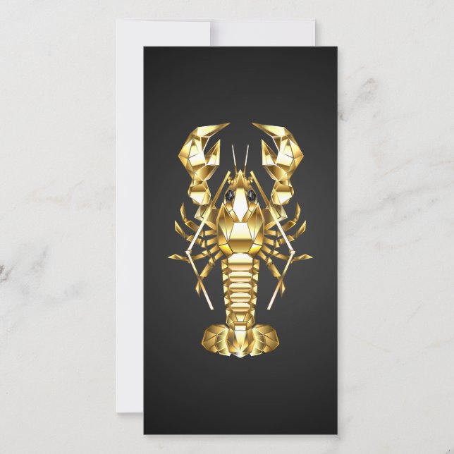 Golden polygonlobster kräftor på svart meddelande (Framsida)