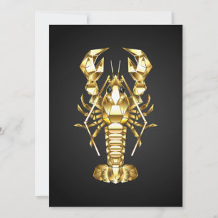 Golden polygonlobster kräftor på svart spara datumet