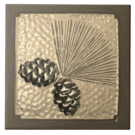 Golden Ponderosa Pinecone Tile Kakelplatta