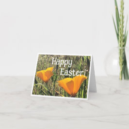 Golden Poppies Easter Card 1 Tack Kort