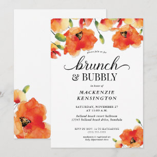 Golden Poppy Brunch Bubly Möhippa Inbjudningar