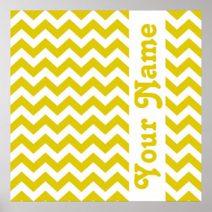 Golden Poppy Safari Chevron med anpassningsbar Poster