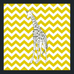 Golden Poppy Safari Chevron med pop Art Giraffe Poster<br><div class="desc">Modet Chevron mönster i Emporio Moffas safari Moods färg palett,  med popkonsgiraffe på ena sidan.</div>