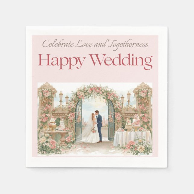 Golden Promise Wedding Napkins  Pappersservett (Framsidan)