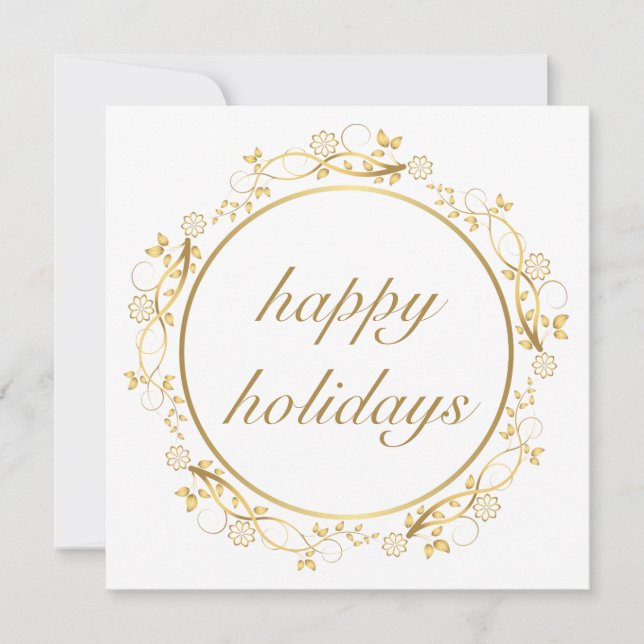 Golden-prydnadscirkeln ram-julkort julkort (Framsida)