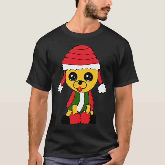 Golden Pudel i julen Jackar T Shirt (Framsida)