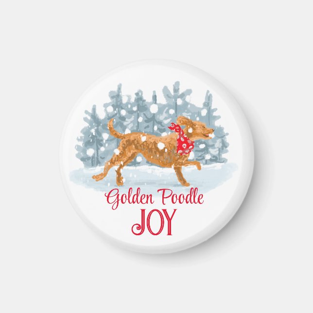 Golden pudel julmagnet magnet (Framsidan)