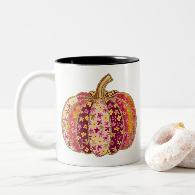 Golden Pumpkin & Blommigt Delight Coffee Mugg (Med munk)