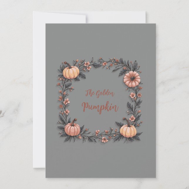 Golden Pumpkin Inbjudningar (Framsida)