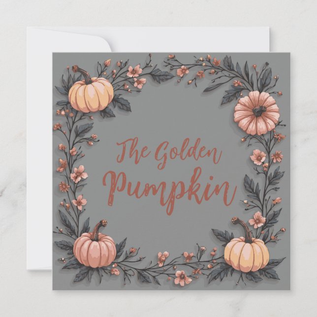 Golden Pumpkin Inbjudningar (Framsida)