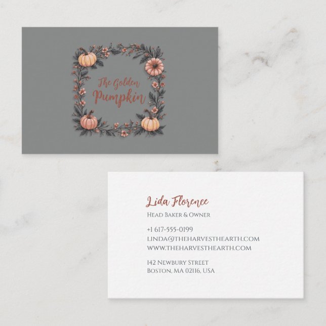 Golden Pumpkin Visitkort (Fram/baksida)