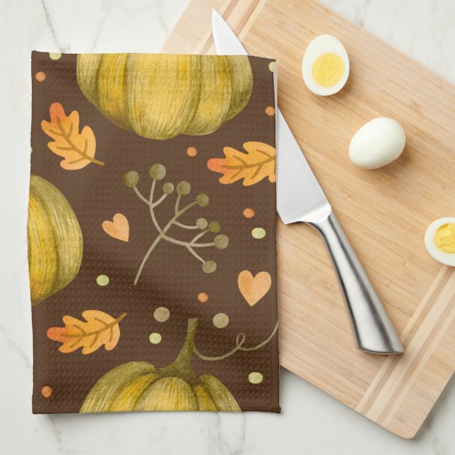 Golden Pumpkins Kitchen Towel Kökshandduk (Vikt i Fjärdedel)