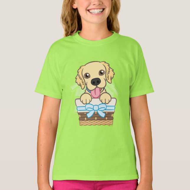Golden Puppy färgad T-Shirt (Framsida)
