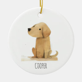 Golden Puppy Julgransprydnad Keramik