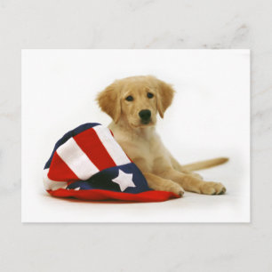Golden Puppy och farbror Sam Hat Vykort