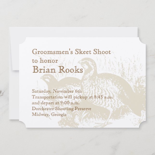 Golden Quail Plantation-inbjudan Inbjudningar (Framsida)