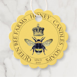 Golden Queen Bee Honungsprodukter Gåvor Etiketter