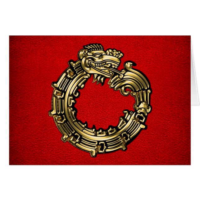 Golden Quetzalcoatl Hälsningskort (Framsidan Horizontal)