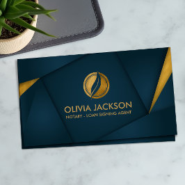 Golden Quill Pen och geometrisk layout Visitkort