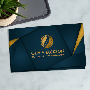 Golden Quill Pen och geometrisk layout Visitkort