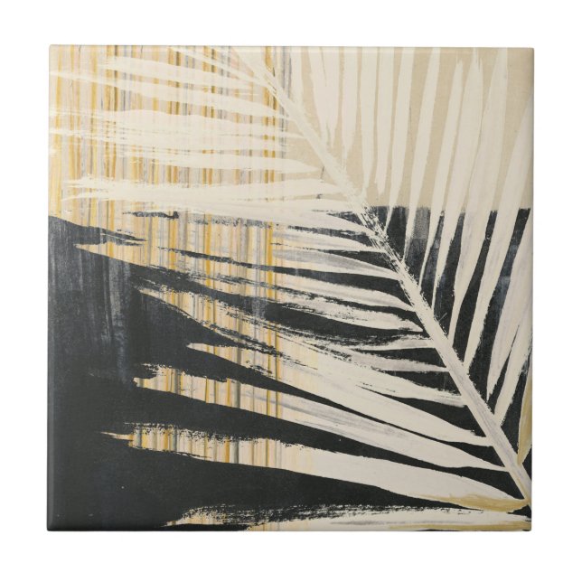Golden Raffia - Handflatan Fronds Kakelplatta (Framsidan)