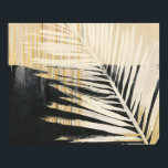 Golden Raffia - Handflatan Fronds Poster<br><div class="desc">Golden Raffia II av Jennifer Paxton Parker. Har en enda löv-silhuett från handflatan i svart och gult/tan färg.</div>