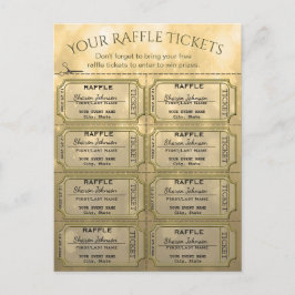 Golden Raffle Biljett Vykort