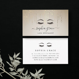 Golden Rain Aesthetician eller Makeup Artist Visitkort