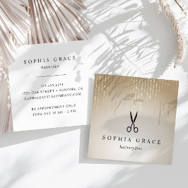 Golden Rain Hairstylist Scissors Fyrkantigt Visitkort