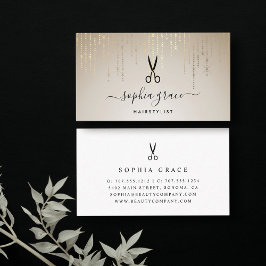 Golden Rain Hairstylist Scissors Visitkort