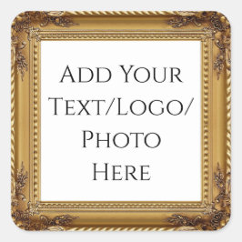 Golden Ram Business/Event/Craft Fyrkantigt Klistermärke