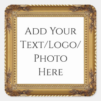 Golden Ram Business/Event/Craft Fyrkantigt Klistermärke