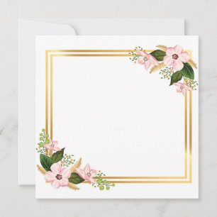 Golden Ram med blommor på diagram Julkort